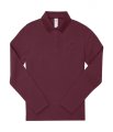 Dames Polo Lange Mouw B&C PW462 Burgundy